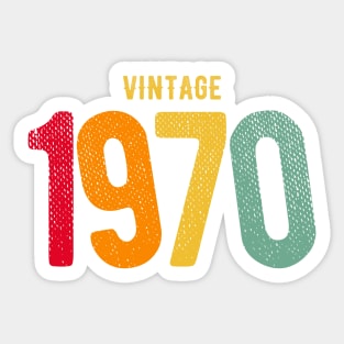 Retro Vintage 1970 birthday design Sticker